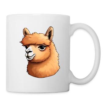 Color Funny Cute Baby Alpaca Llama Illustration - Mug - white - Right