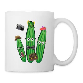 Trio de concombre,Concombre,Concombre,Rétro, Vintage,Lunettes - Mug blanc - blanc - Droite