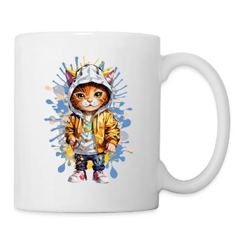Chat cool - Mug blanc - blanc - Droite