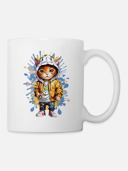 Coole Katze - Tasse - Weiß