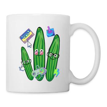 gurken, trio, Nerds, Nerd, Geek, Konsole, pc - Tasse - Weiß - Rechts