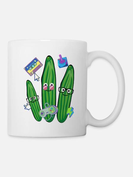 gurken, trio, Nerds, Nerd, Geek, Konsole, pc - Tasse - Weiß