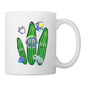 gurken, trio, Nerds, Nerd, Geek, Konsole,gamer - Tasse - Weiß - Rechts