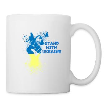Stand with Ukraine, Ukraine, Graffiti - Tasse - Weiß - Rechts