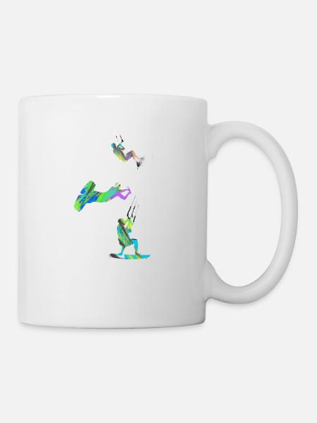 Kiten, surfen,kitesurfing, Graffiti - Tasse - Weiß