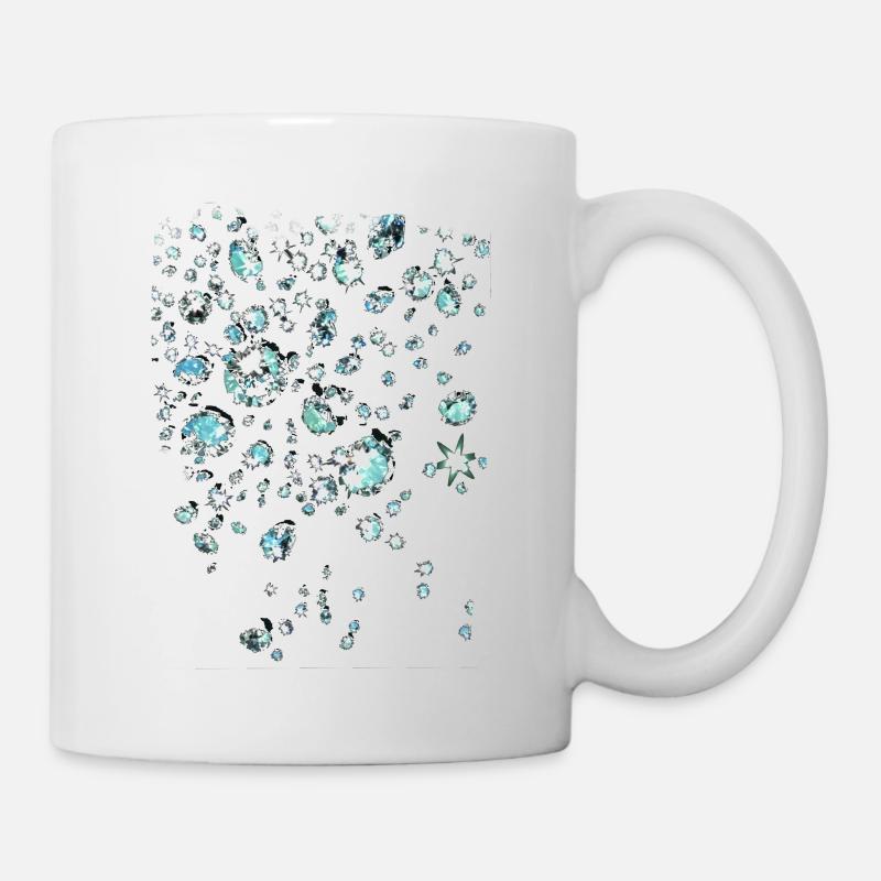 Diamonds, Gemstones, Crystals, Green, Diamonds - Mug - white
