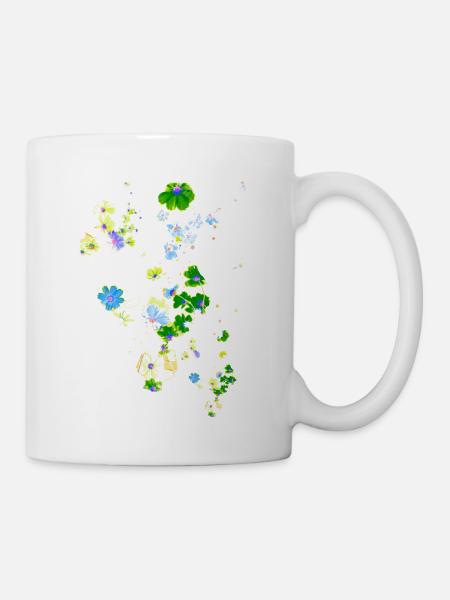 Wiese,blumen,blume, bunte blumen - Tasse - Weiß
