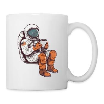 Astronaut Holding Coffee Funny Space Lover - Mug - white - Right