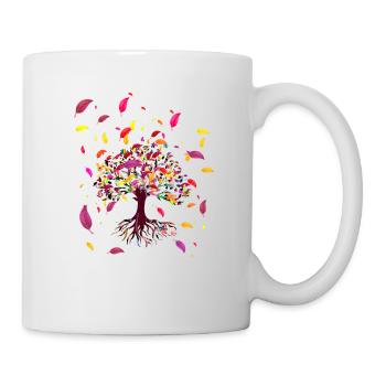 Arbre de Vie,Arbre de Vie,Feuilles, Automne - Mug blanc - blanc - Droite