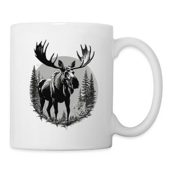 Moose in the Forest Scandinavia Sticker Sweden - Mug - white - Right