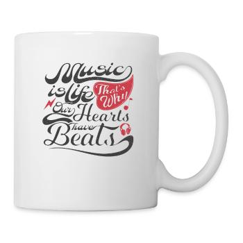 Inspirational phrase passionate music - Mug - white - Right