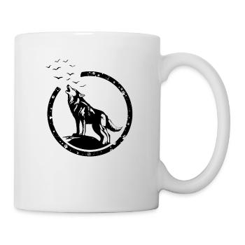 Loup sauvage - Mug blanc - blanc - Droite