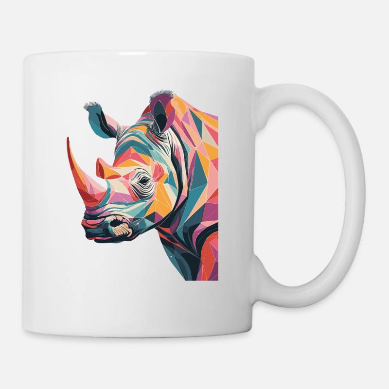 Rhinocéros prismatique - Mug blanc - blanc