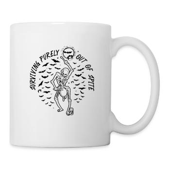 Surviving Purely Out of Spite - Dancing Skeleton - Mug - white - Right