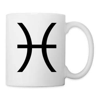 Sternzeichen Fische, exklusives T-Shirt Design - Tasse - Weiß - Rechts