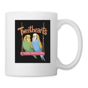 Tweethearts Perruches Illustration Loving - Mug blanc - blanc - Droite