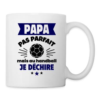 Papa pas parfait, mais au handball je déchire - Mug blanc - blanc - Droite