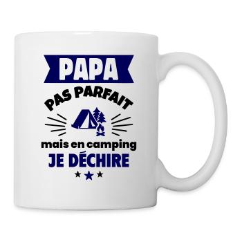 Papa pas parfait, mais en camping je déchire - Mug blanc - blanc - Droite