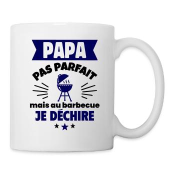 Papa pas parfait, mais au barbecue je déchire - Mug blanc - blanc - Droite