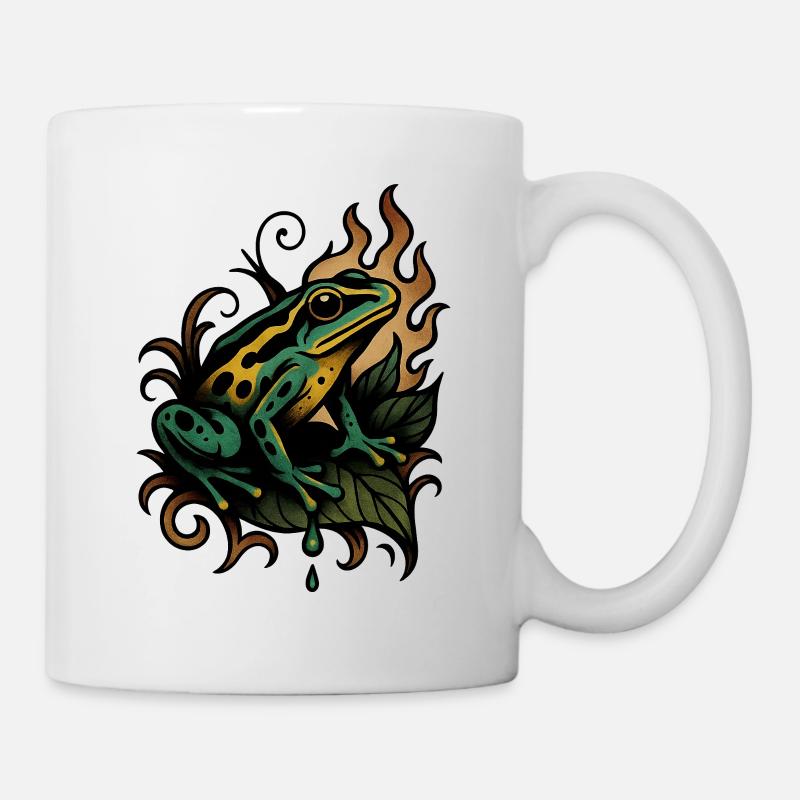 Flame Frog on Leaf - Mug - white