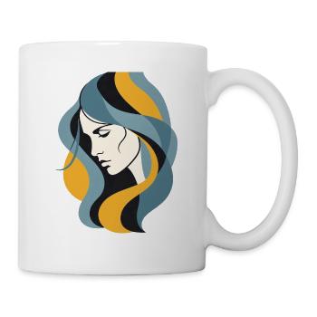 Abstract Woman Profile  Modern Minimalist Line Art - Mug - white - Right