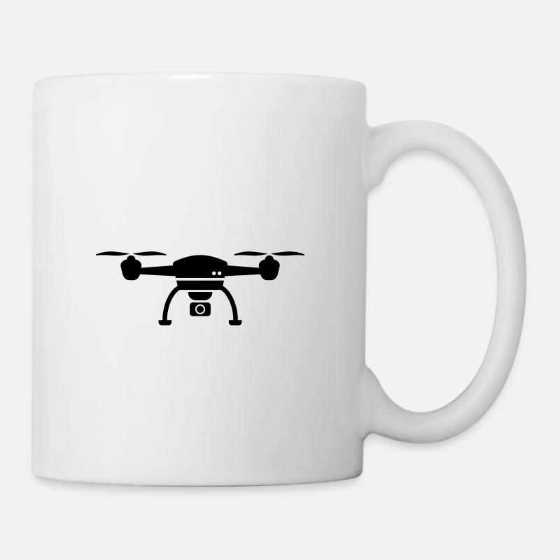Drone quadrocopter gift aerial view - Mug - white