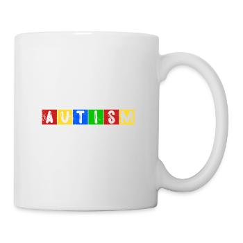 AUTISM ADHD LOVE DADDY MAMI AUTIST COLORFUL MOTIFS - Mug - white - Right