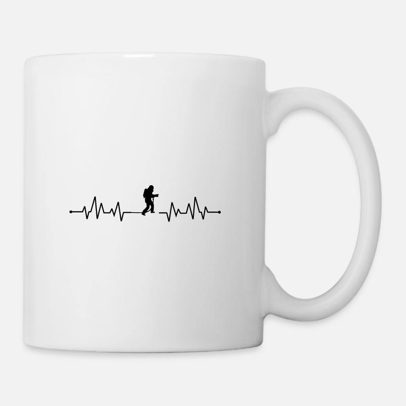 pompier rythme cardiaque - Mug blanc - blanc