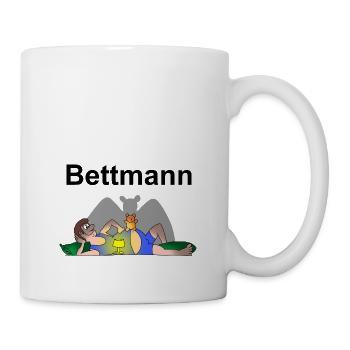 Held mit Kissen, Teddy & Lampe - Tasse - Weiß - Rechts