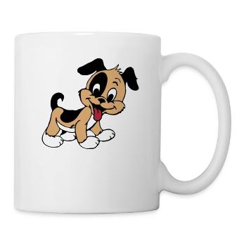 Hund Logo Bunt - Tasse - Weiß - Rechts