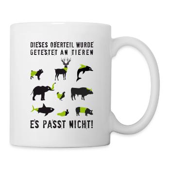 Getestet an Tieren | Tiere | Lustig | Humor | Tier - Tasse - Weiß - Rechts