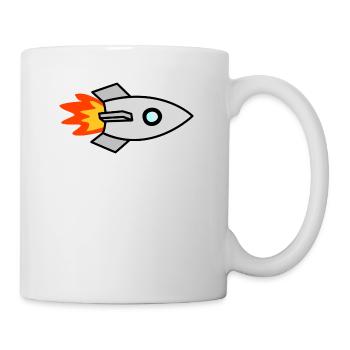 Rakete - Tasse - Weiß - Rechts