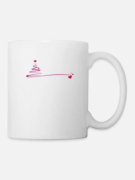 arbre de Noël avec le coeur - Mug blanc - blanc