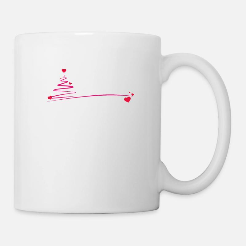 Weihnachtsbaum mit Herzen - Tasse - Weiß