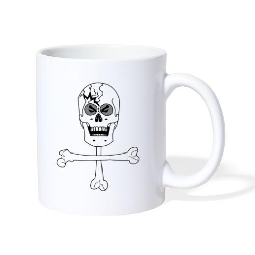 Crâne et croix d'os …Halloween fais moi peur FS FC - Mug blanc