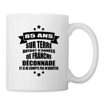 85 ans sur terre - Mug blanc - blanc - Droite