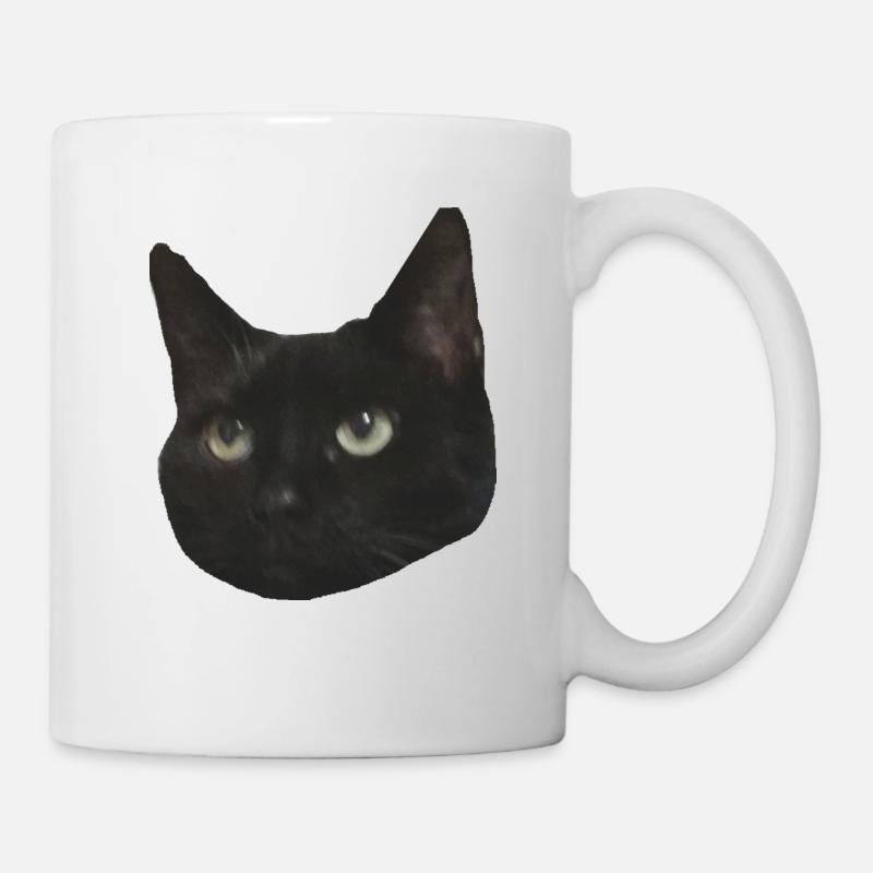 Cat's head black - Mug - white
