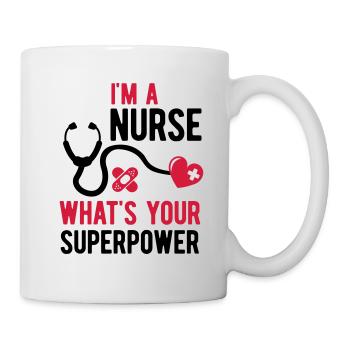 Krankenschwester ich bin Krankenschwester was sind - Tasse - Weiß - Rechts