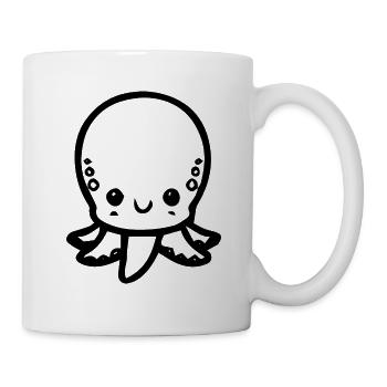 Idée cadeau pieuvre - Mug blanc - blanc - Droite