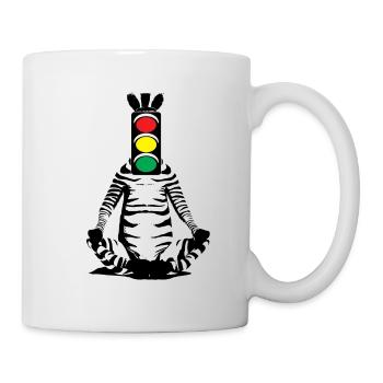 Zebra, Traffic Light, Head, Art, Streetart, Urban - Mug - white - Right
