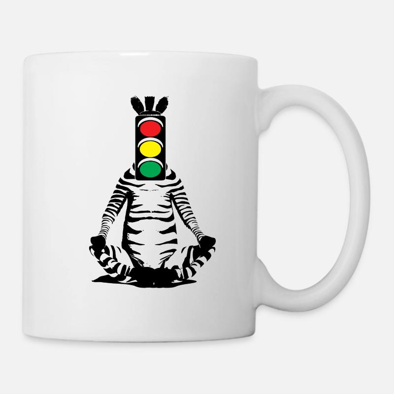 Zebra, Traffic Light, Head, Art, Streetart, Urban - Mug - white