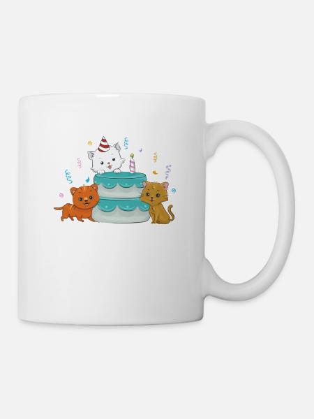 Anniversaire de chat - Mug blanc - blanc