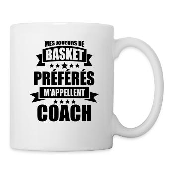mes joueurs de basket préférés m'appellent coach - Mug blanc - blanc - Droite