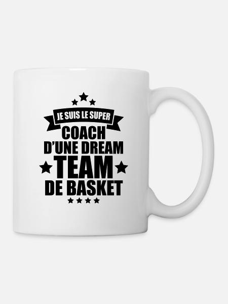 je suis le super coach d'une dream team de basket - Mug blanc - blanc