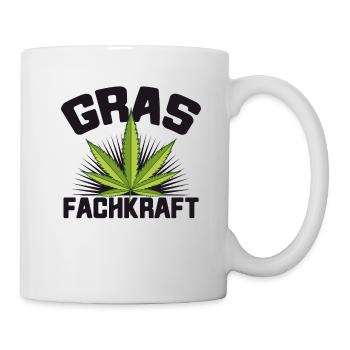 Kiffer kiffen Gras Fachkraft - Tasse - Weiß - Rechts