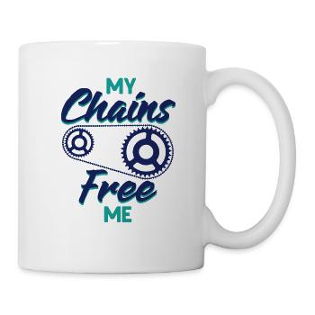 Bicycle Biking My chains free me - Mug - white - Right
