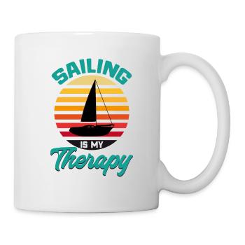Segler Segeln ist meine Therapie - Tasse - Weiß - Rechts