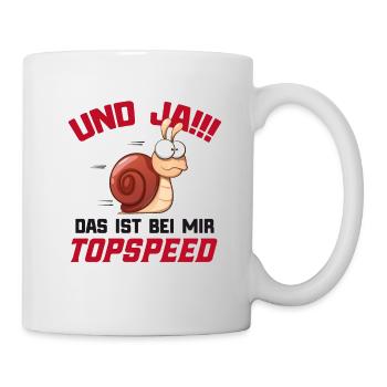 Joggen Jogging Marathon Lustiger Spruch Schnecke - Tasse - Weiß - Rechts