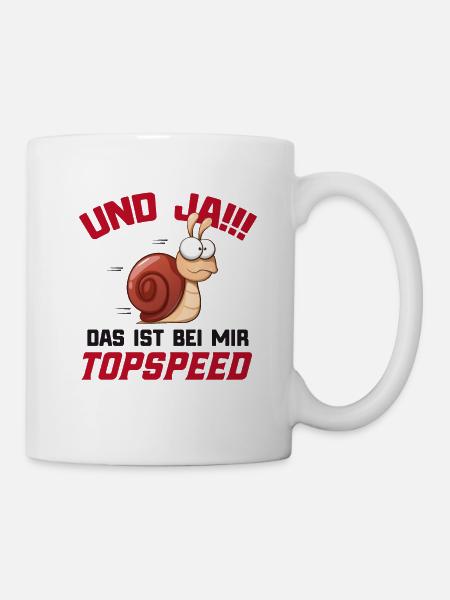 Joggen Jogging Marathon Lustiger Spruch Schnecke - Tasse - Weiß