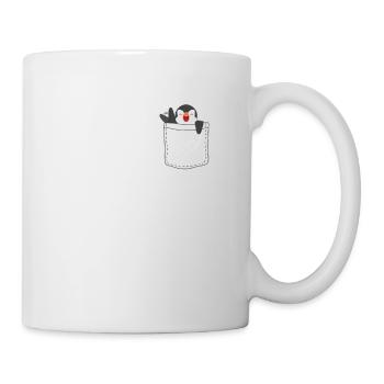 Pinguin Brusttasche - Tasse - Weiß - Rechts